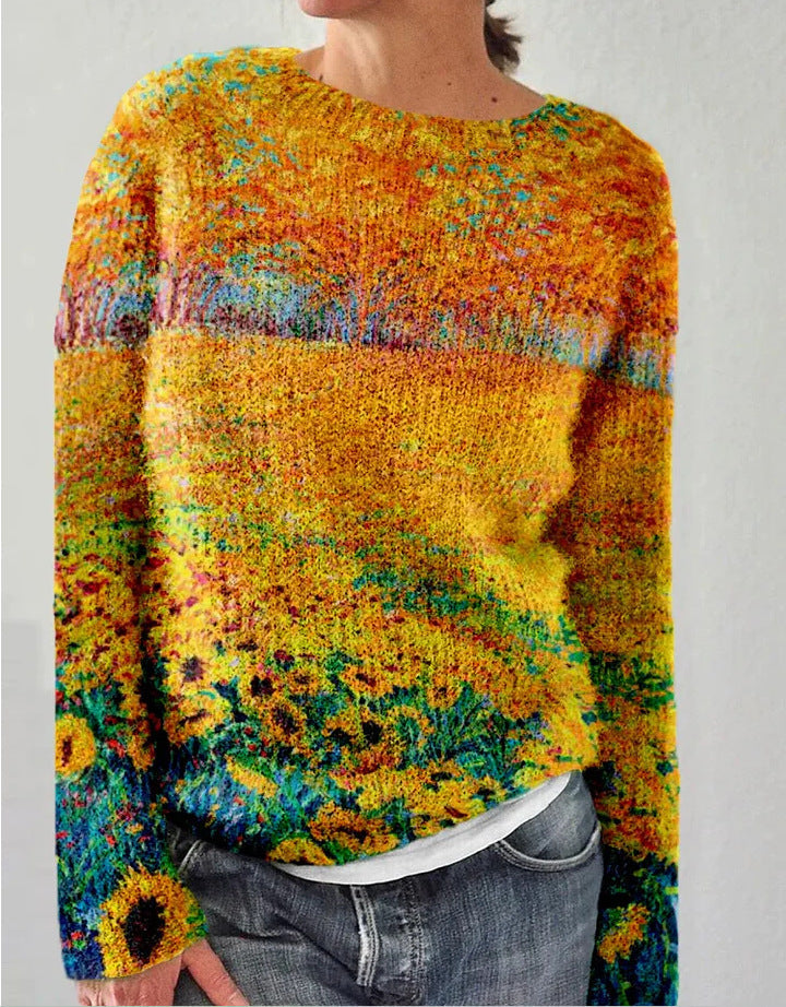 MW | Künstlerischer Landschaftsstrickpullover