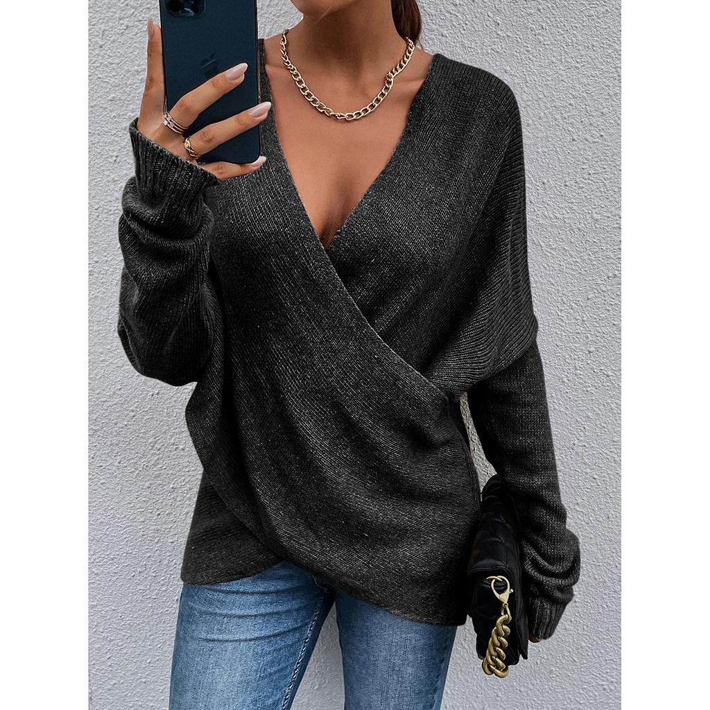 MW | Sexy Pullover mit gekreuzter Front