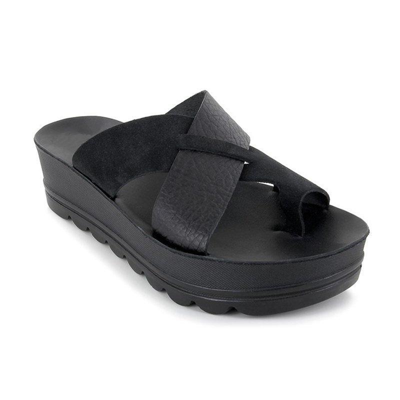 MW | Stilvolle Plateausandalen mit gekreuzten Riemen