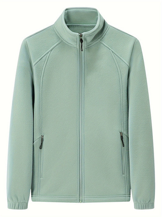 MW | Plüsch Damen Outdoorjacke mit Stehkragen und langen Ärmeln