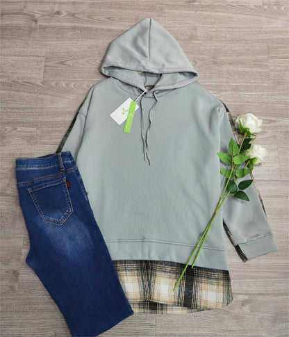 MW | Bequemes langärmeliges Patchwork-Sweatshirt