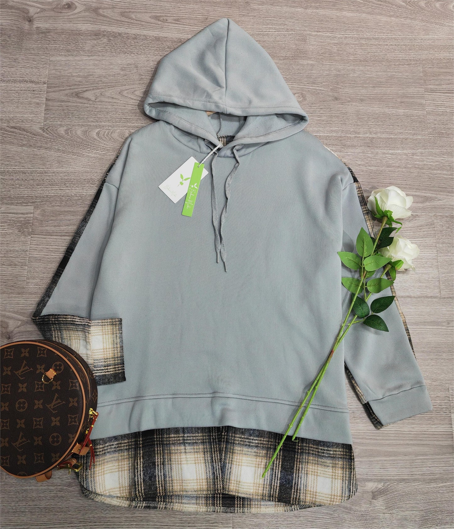 MW | Bequemes langärmeliges Patchwork-Sweatshirt