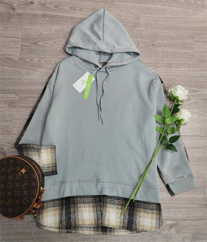 MW | Bequemes langärmeliges Patchwork-Sweatshirt