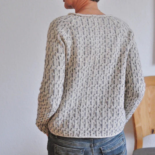 MW | Schicker grauer Pullover mit Rundhalsausschnitt