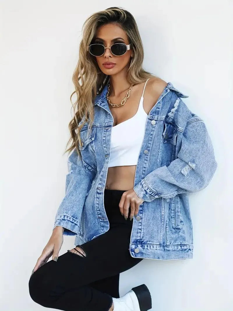 MW | Trendy Oversized Denim Jacket für Frauen