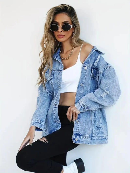 MW | Trendy Oversized Denim Jacket für Frauen