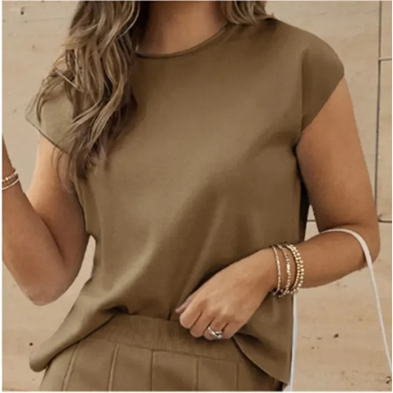 MW | MW – Elegantes zweiteiliges Set mit weiter Hose & T-Shirt