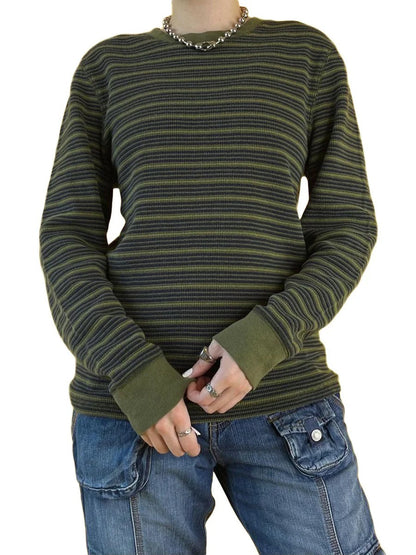 MW | MW – Gestreiftes Langarmshirt mit Rundhalsausschnitt