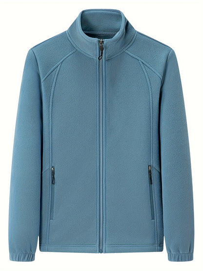 MW | Plüsch Damen Outdoorjacke mit Stehkragen und langen Ärmeln