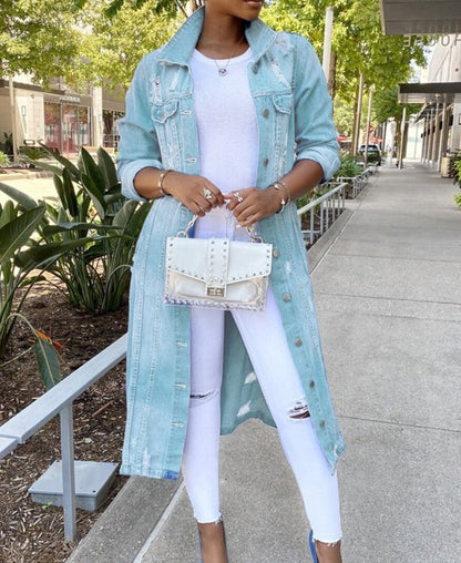 MW | Women's Lange Jeansjacke