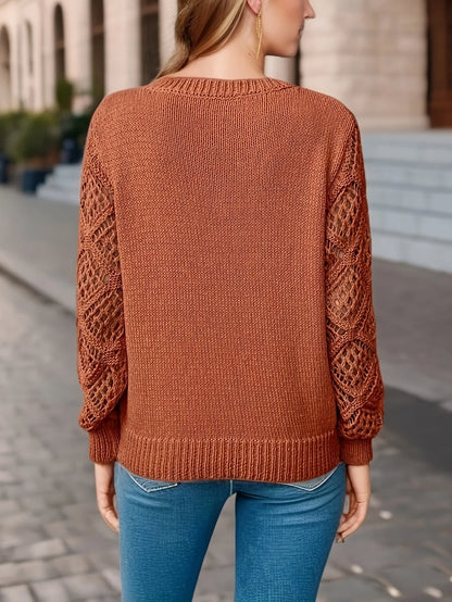 MW | Solid V-Ausschnitt Strickpullover