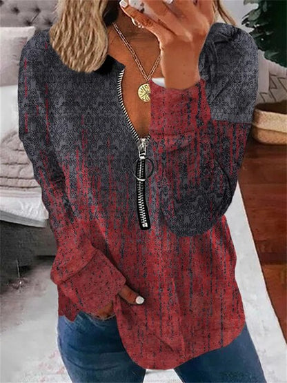 MW | Pullover mit Blumenmuster im Vintage-Look