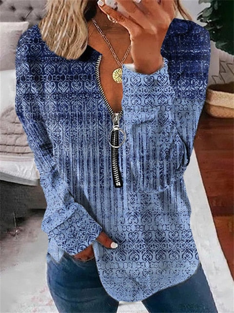 MW | Pullover mit Blumenmuster im Vintage-Look