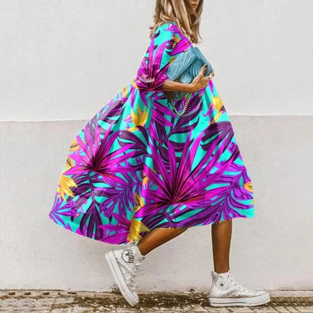 MW | Florales Midikleid