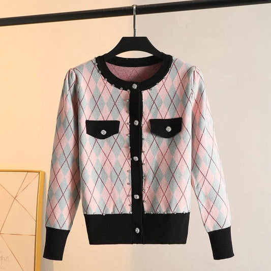 MW | MW Vintage Diamant-Karo-Strickpullover