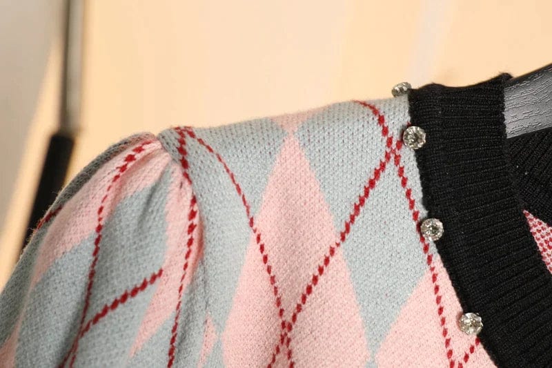 MW | MW Vintage Diamant-Karo-Strickpullover