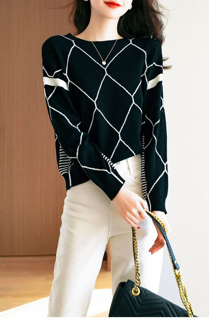 MW | Pullover mit kontrastfarbenem Karomuster 2024