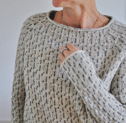 MW | Schicker grauer Pullover mit Rundhalsausschnitt