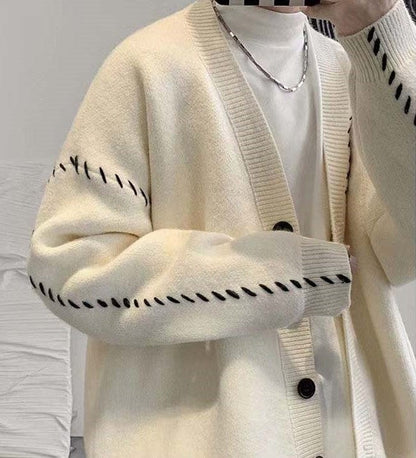 MW | Vintage V-Ausschnitt Cardigan-Pullover