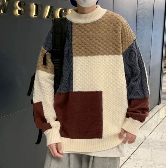 MW | Patchwork Jacquard Strickpullover