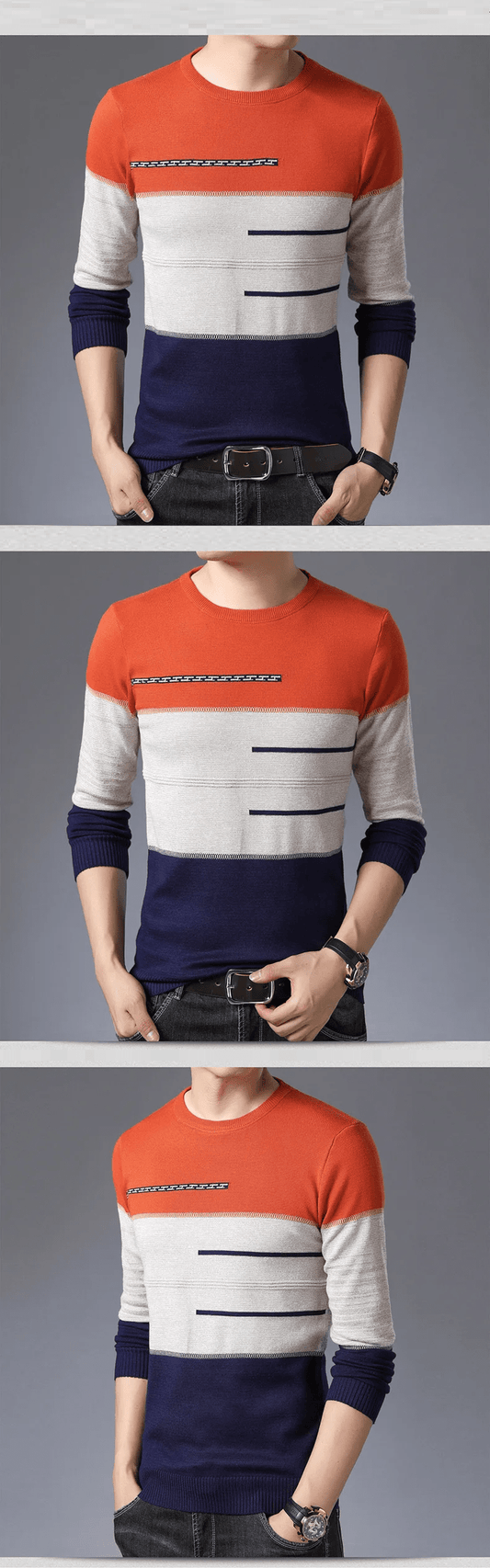 MW | Pullover aus gestreifter Baumwolle