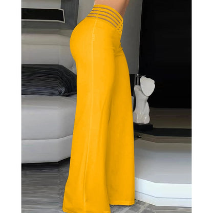 MW | Elastan-Schlaghose mit überkreuztem Bund