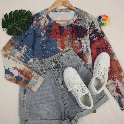 MW | Pullover mit abstraktem Druck