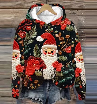 MW | Vintage Santa Hoodie mit Druck