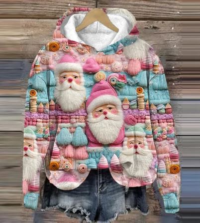 MW | Vintage Santa Hoodie mit Druck