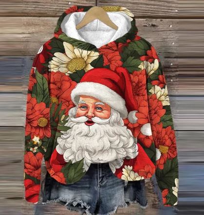 MW | Vintage Santa Hoodie mit Druck