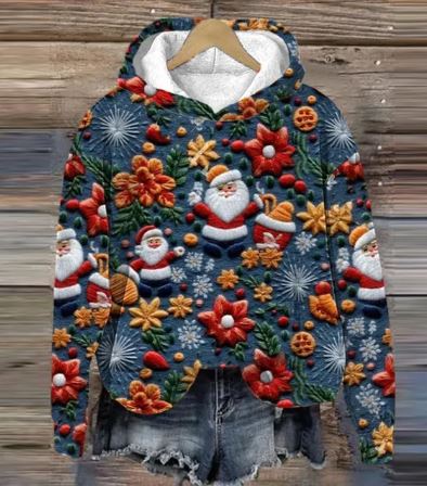 MW | Vintage Santa Hoodie mit Druck