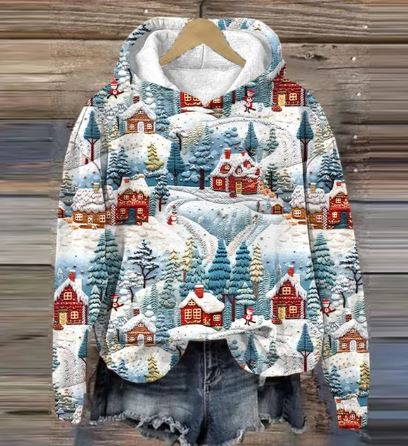 MW | Vintage Santa Hoodie mit Druck