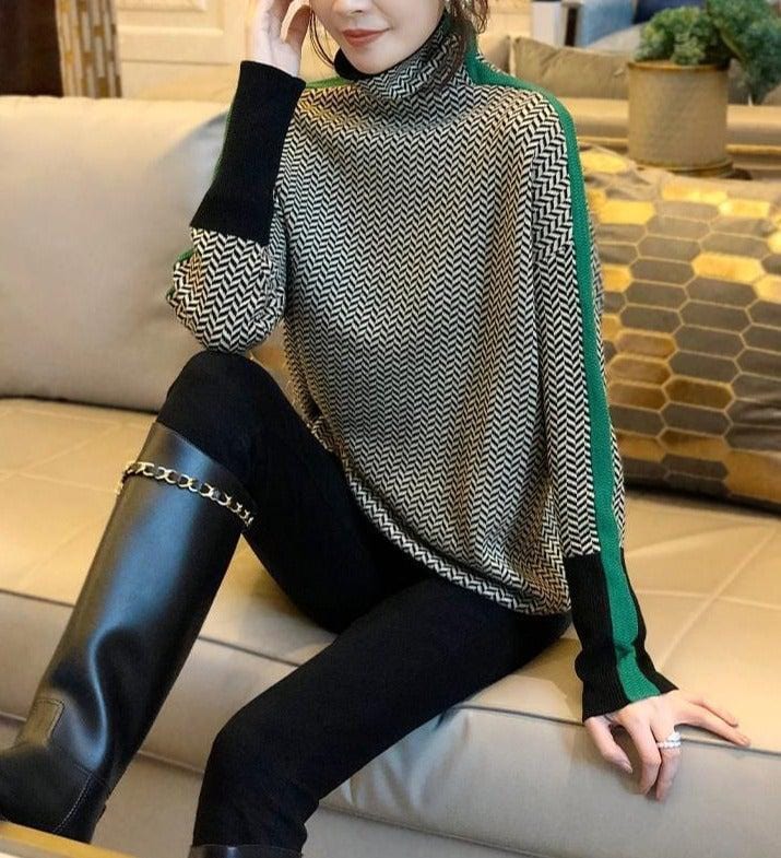 MW | Pullover mit geometrischem Druck