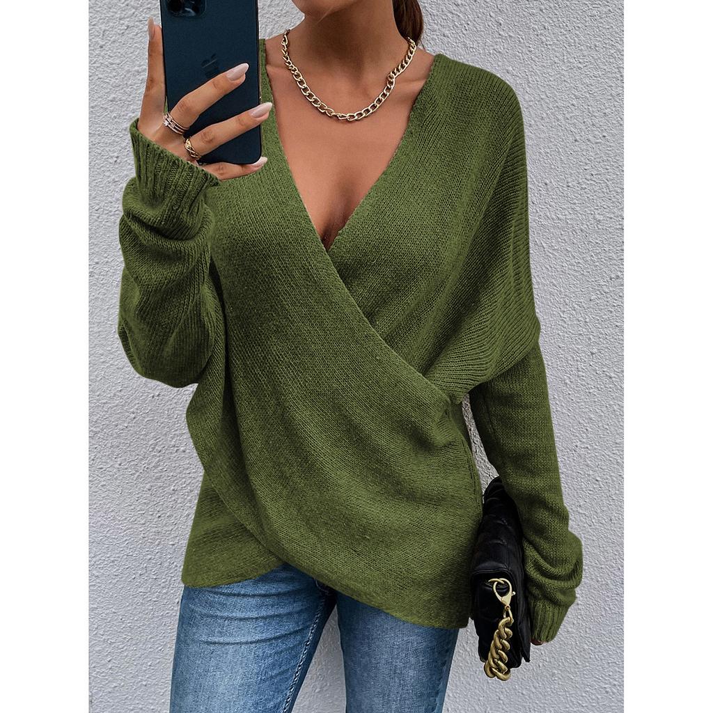 MW | Sexy Pullover mit gekreuzter Front
