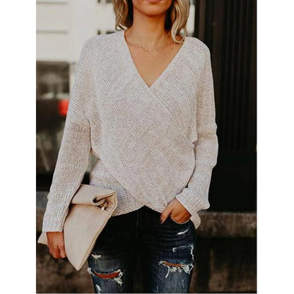 MW | Sexy Pullover mit gekreuzter Front