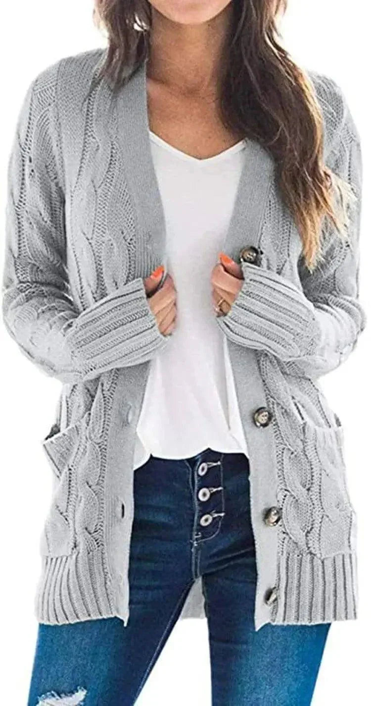 Mid-length Sweater Cardigan-13
