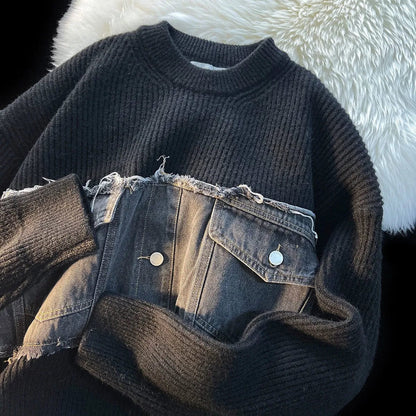 MW | Patchwork-Denim-Pullover