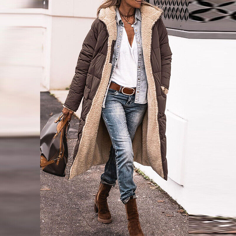 MW | Reversible lange Sherpa Jacke