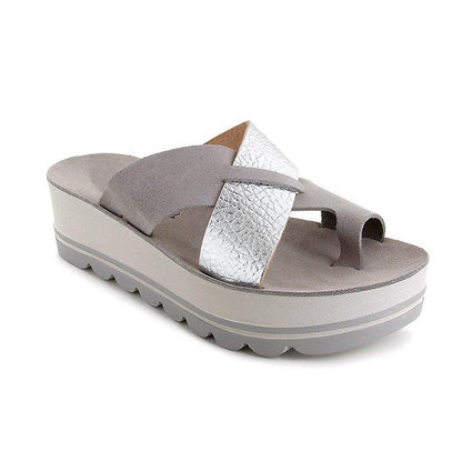 MW | Stilvolle Plateausandalen mit gekreuzten Riemen