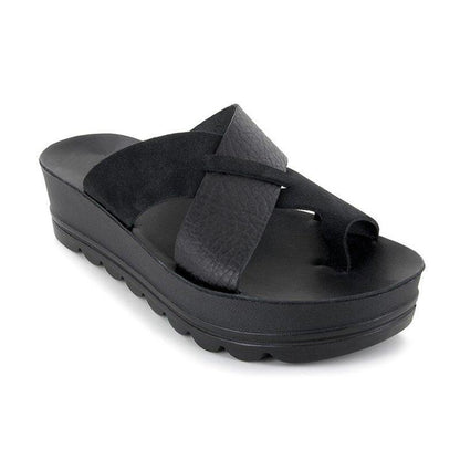 MW | Stilvolle Plateausandalen mit gekreuzten Riemen